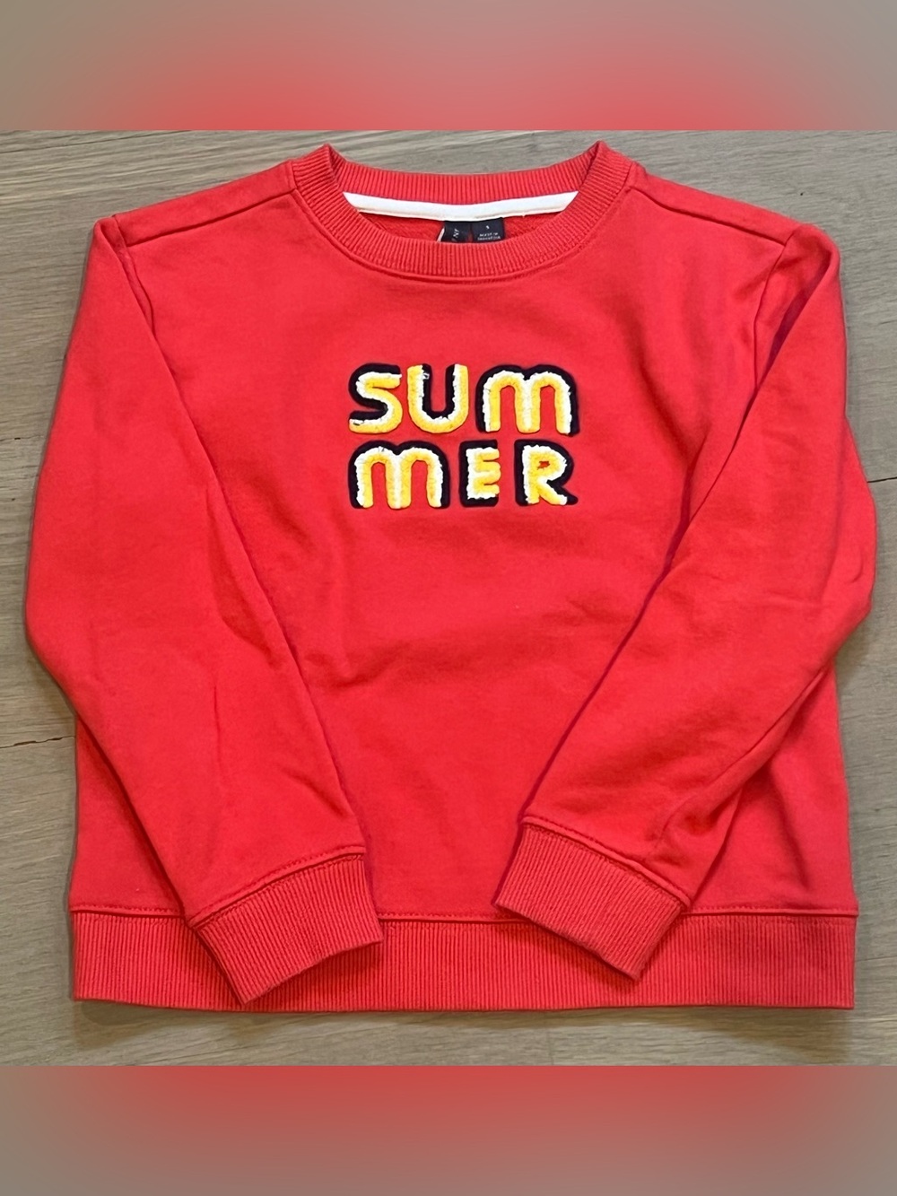 Janie and Jack Boys Summer Pullover Sweater Red Crew French Terry Chenille